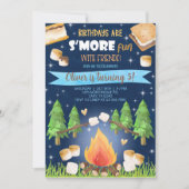 キャンプもっとおもしろい少年の誕生日招待状。 招待状 (正面)