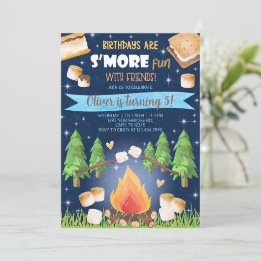 キャンプもっとおもしろい少年の誕生日招待状。 招待状 (スタンド正面)