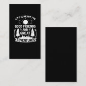 キャンプよい友人および素晴らしい冒険をハイキングします 名刺 (正面/裏面)