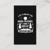 キャンプよい友人および素晴らしい冒険をハイキングします 名刺 (正面)