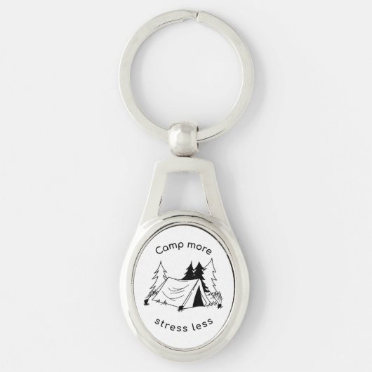 キャンプより多くのストレスを削減 キーホルダー (正面)