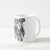 キャンプより心配の少ないおもしろいことわざテントキャンパー コーヒーマグカップ (正面右)