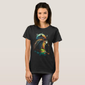 キャンプをする puffin 鳥とペンギン tシャツ (正面フル)