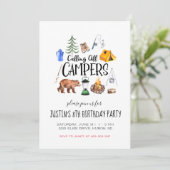 キャンプをテーマにしたパーティーの招待状 招待状 (スタンド正面)