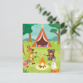 キャンプをテーマにした感謝カード サンキューカード (スタンド正面)