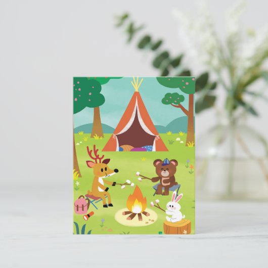キャンプをテーマにした感謝カード サンキューカード (スタンド正面)