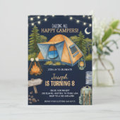 キャンプをテーマにした誕生日パーティーの招待状 招待状 (スタンド正面)