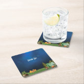 キャンプをテーマにした赤ちゃんシャワー スクエアペーパーコースター (インサイチュ)