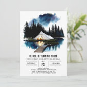 キャンプアウトアンダーザスターズ誕生日招待状 招待状 (スタンド正面)