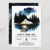 キャンプアウトアンダーザスターズ誕生日招待状 招待状 (正面/裏面)