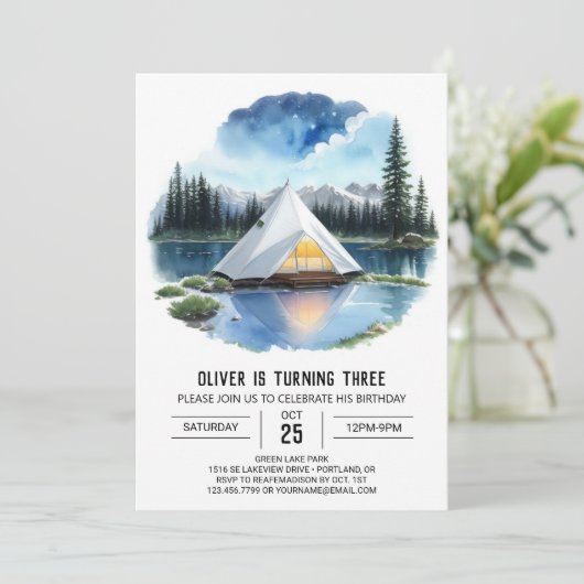 キャンプアウトインザウィルド誕生日 招待状 (スタンド正面)