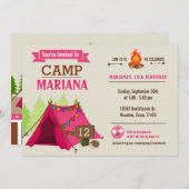 キャンプアウトグランプ誕生日パーティーの招待 招待状 (正面/裏面)