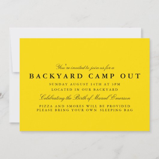 キャンプアウトサンセットシーン 招待状 (裏面)