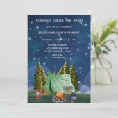 キャンプアウトドアウッドランドお誕生日パーティー 招待状 (スタンド正面)