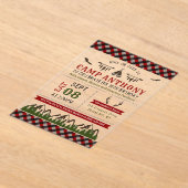 キャンプアウトドアバースデーパーティー アクリル招待状 (レイダウン)