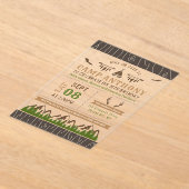 キャンプアウトドアバースデーパーティー アクリル招待状 (レイダウン)