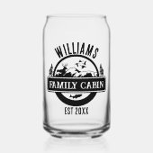 キャンプアウトドアパーソナライズされたファミリーキャビン名 ガラス缶 (正面)