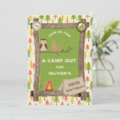 キャンプアウト素朴バースデーパーティー 招待状 (スタンド正面)