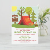 キャンプアウト誕生日パーティー 招待状 (スタンド正面)