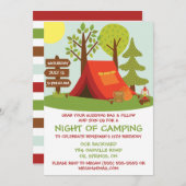 キャンプアウト誕生日パーティー 招待状 (正面/裏面)