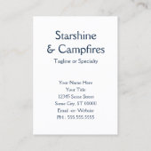 キャンプアンダーザスタースインとキャンプファイア 名刺 (裏面)