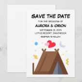 キャンプウェディング・セーブ・ザ・デートカード 招待状 (正面/裏面)