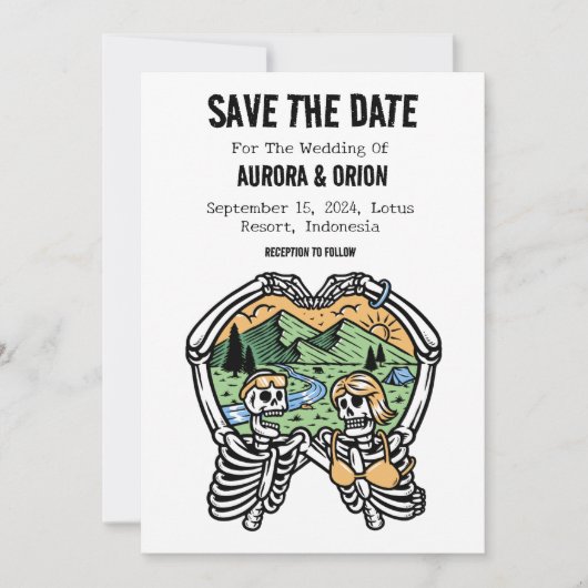 キャンプウェディング・セーブ・ザ・デートカード 招待状 (正面)