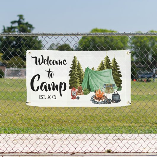 キャンプウェパーソナライズされたルカム 横断幕 (インサイチュ)