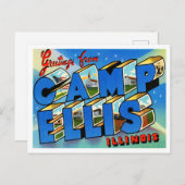 キャンプエリス、イリノイヴィンテージトラベルの挨拶 ポストカード (正面/裏面)