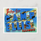 キャンプエリス、イリノイヴィンテージトラベルの挨拶 ポストカード (正面)
