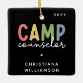キャンプカウンセパーソナライズされたルギフト セラミックオーナメント (正面)