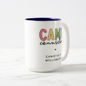 キャンプカウンセパーソナライズされたルギフト ツートーンマグカップ (正面右)