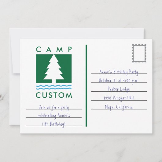 キャンプカスタム 招待状 (正面)