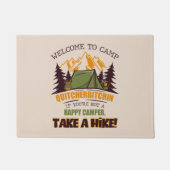 キャンプキッチルビッチンハッピーキャンパーへようこそ ドアマット (正面)