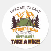 キャンプキッチルビッチンハッピーキャンパーへようこそ ラウンドシール (正面)