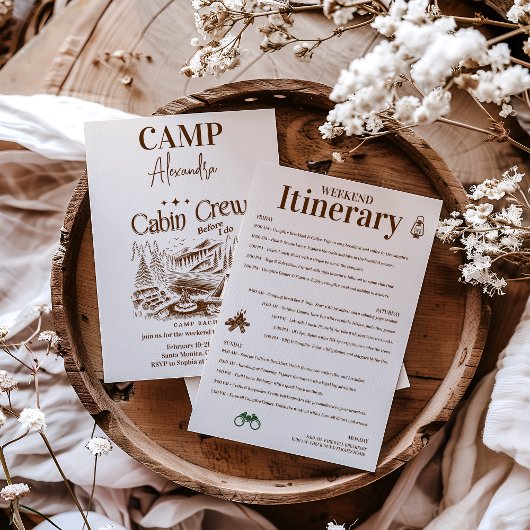 キャンプキャビンクルーズウィークバチェロレッテ 招待状