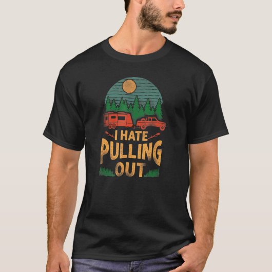 キャンプキャビンI嫌いCaravan Rvトレーラー Tシャツ (正面)