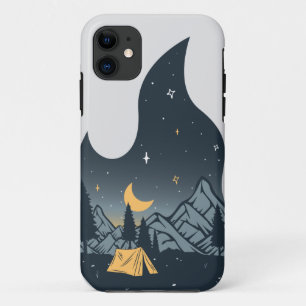 キャンプキャンパカッコいいーキャンプファイアアンダースターズマウンテンズ iPhone 11 ケース