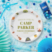 キャンプキャンピングキャンパーバースデーパーティー ペーパープレート (パーティー)