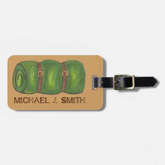 キャンプキャンピングスリープ転がバッグハイキングアウトドア ラゲッジタグ (正面横)