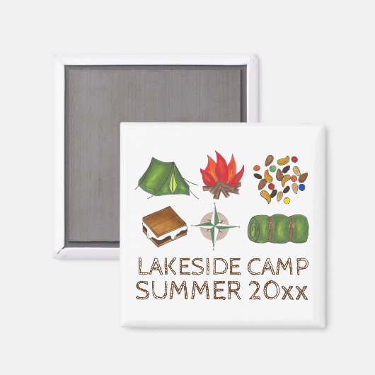 キャンプキャンピングテンコンパスキャンプファイヤースリープバッグ マグネット (正面/裏面)