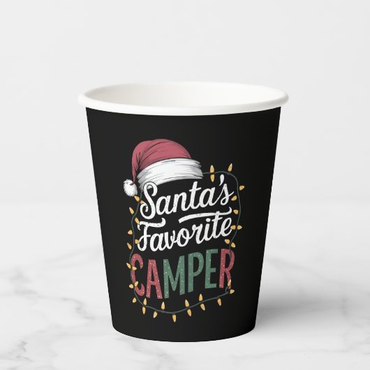 キャンプクリスマスサンタの愛するキャンパーギフト 紙コップ (正面)
