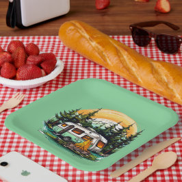 キャンプクールリング愛好家パーティー ペーパープレート