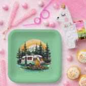 キャンプクールリング愛好家パーティー ペーパープレート (パーティー)