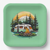 キャンプクールリング愛好家パーティー ペーパープレート (正面)