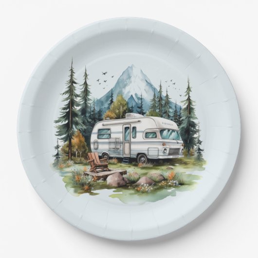 キャンプクールリング愛好家パーティー ペーパープレート (正面)