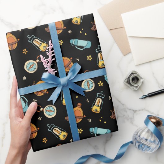 キャンプクールリング模様パーティー ラッピングペーパー (ギフト)