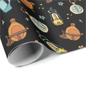 キャンプクールリング模様パーティー ラッピングペーパー (ロールコーナー)