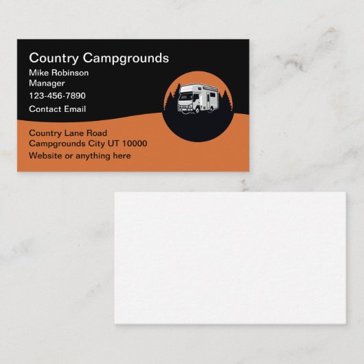 キャンプグラウンズホリデーパークビジネスカード 名刺 (正面/裏面)