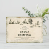 キャンプグラウンドイラストレーションキャンプブライダルシャワー 招待状 (スタンド正面)